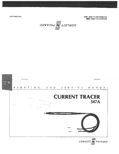 HP HP 547A HP 547A Current Tracer User Manual, Service Manual and General Documentation